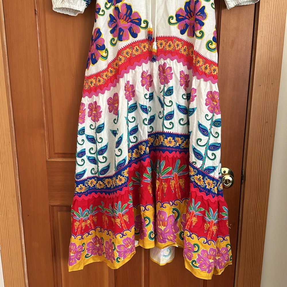 FARM Rio Off-White Vivid Garden Maxi Dress NWT - Picture 5 of 10